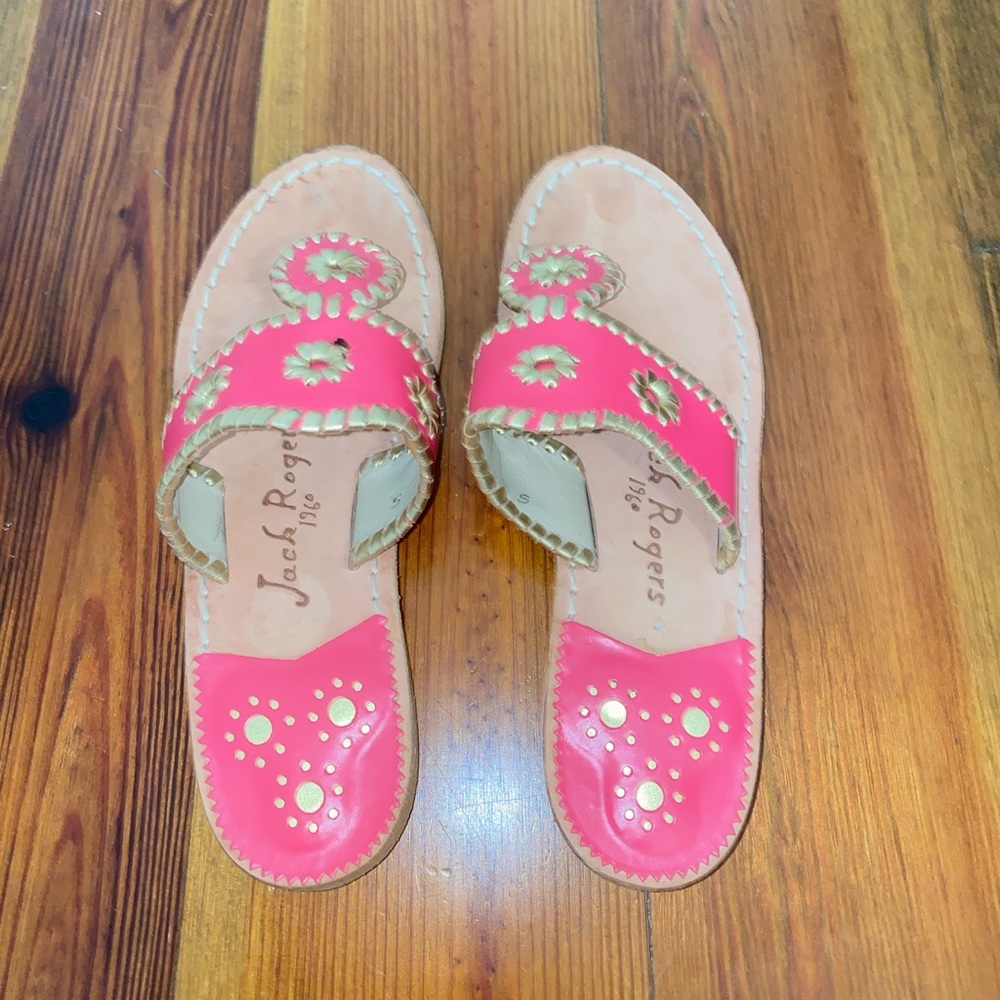 Jack Rogers sandals, hot pink. Size 6